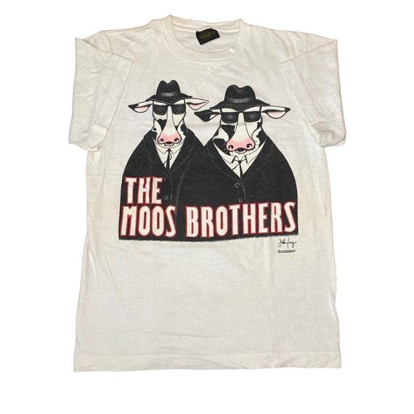 Vintage Blues Brothers T Shirt Size Medium Cows Moos Changes 90s Single Stitch - Picture 2 of 7